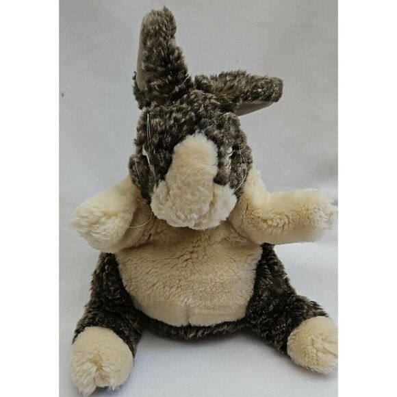FOLKMANIS BABY DUTCH RABBIT PLUSH HAND PUPPET TOY REALISTIC BUNNY - Picture 1 of 6
